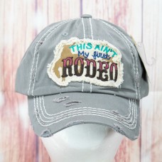 Mujers This Ain&apos;t My First Rodeo Distressed One Size Baseball Cap Hat NWT   eb-55124446